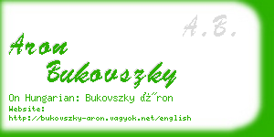 aron bukovszky business card